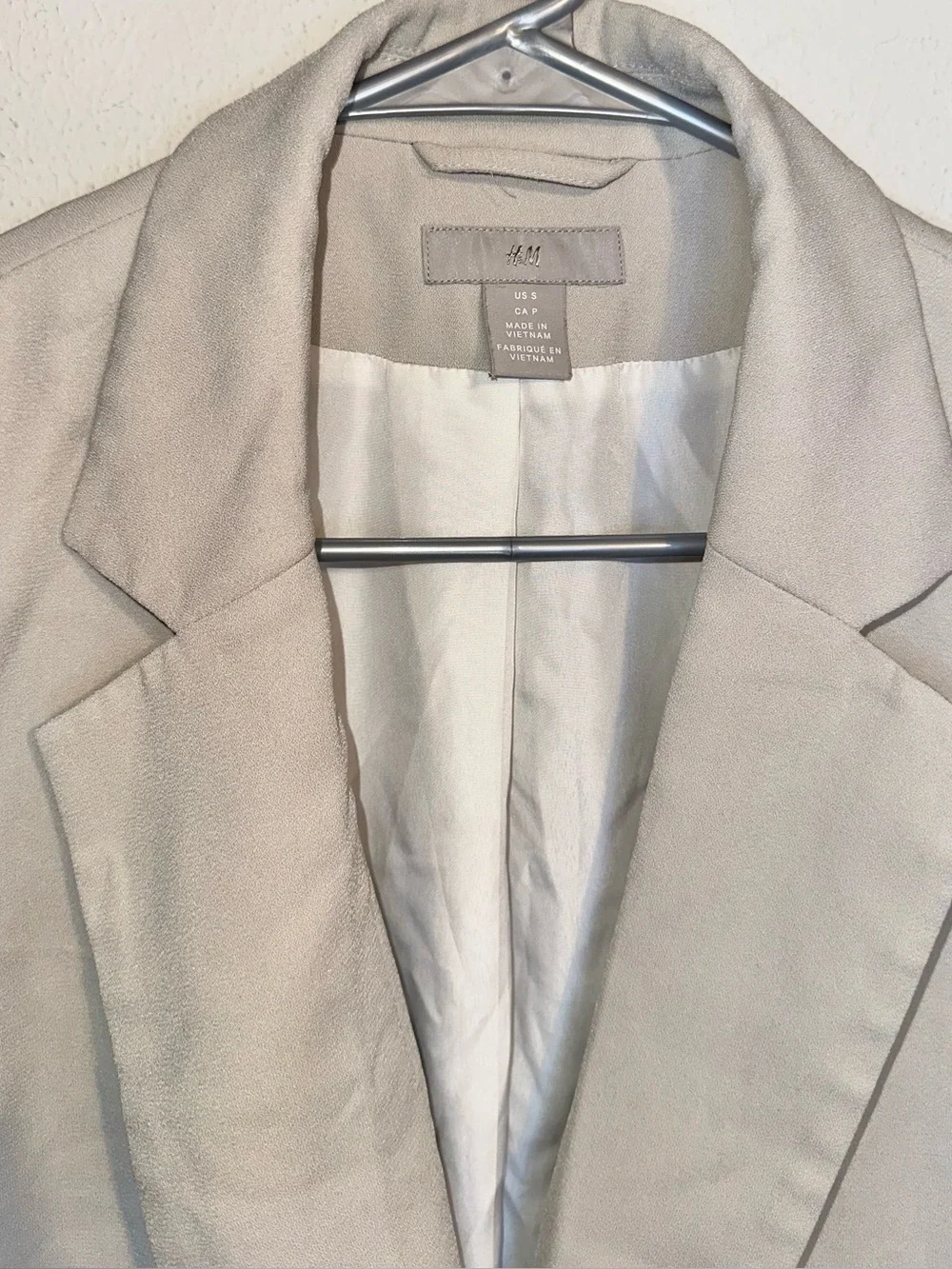 H&M Beige Single-Button Tailored Blazer